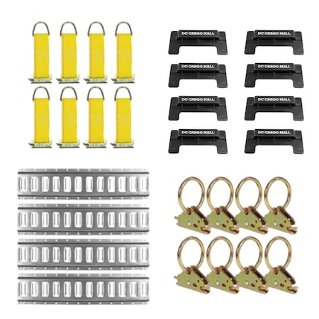Dc Cargo 5' Galvanized E-Track Kit - 4 Rails + Accessories 5HETZ4K
